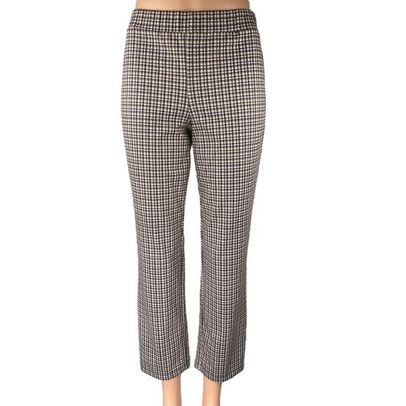 Sanctuary Women's Multicolor Plaid Check High Rise Crop Trousers Pants Size S - Picture 1 of 5